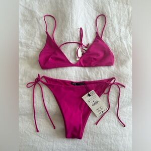 NWT Zara Hot Pink Bikini Women’s Size Medium